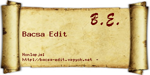 Bacsa Edit névjegykártya